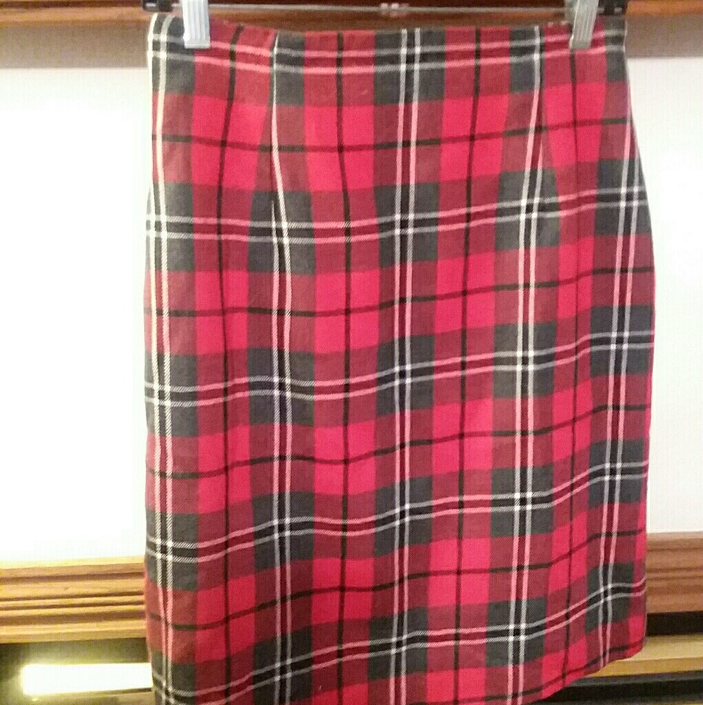 Talbots red plaid  skirt